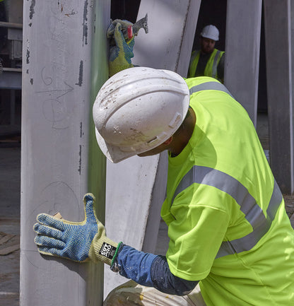93859 - MCR Safety CutPro® with Hero™ Technology - 7 Gauge Regular Weight Shell - Made with ARX® Aramid Fibers - PVC Dotted Back and Palm - Cut Resistant Work Gloves - PVC Dots add Abrasion Resistance and Gripping Power