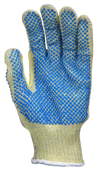 93859 - MCR Safety CutPro® with Hero™ Technology - 7 Gauge Regular Weight Shell - Made with ARX® Aramid Fibers - PVC Dotted Back and Palm - Cut Resistant Work Gloves - PVC Dots add Abrasion Resistance and Gripping Power