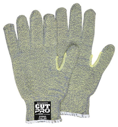 93860 - MCR Safety CutPro® with Hero™ Technology - 7 Gauge Regular Weight Shell - Made with ARX® Aramid Fibers - Uncoated Cut Resistance * NOTE ROLLING CHANGE* This glove is transitioning from Cut level A6 to A7 See Details Below **
