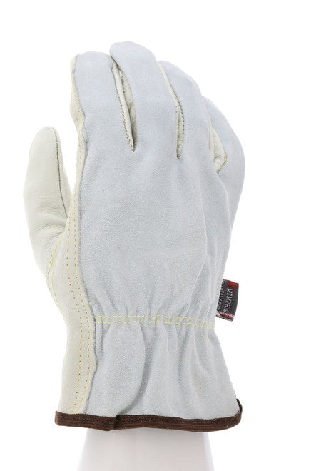 32057_ - 32057L - 23451 - 360 - Leather driver work gloves – MCR Safety Group 32057 – grain leather palm with Kevlar® stitchi