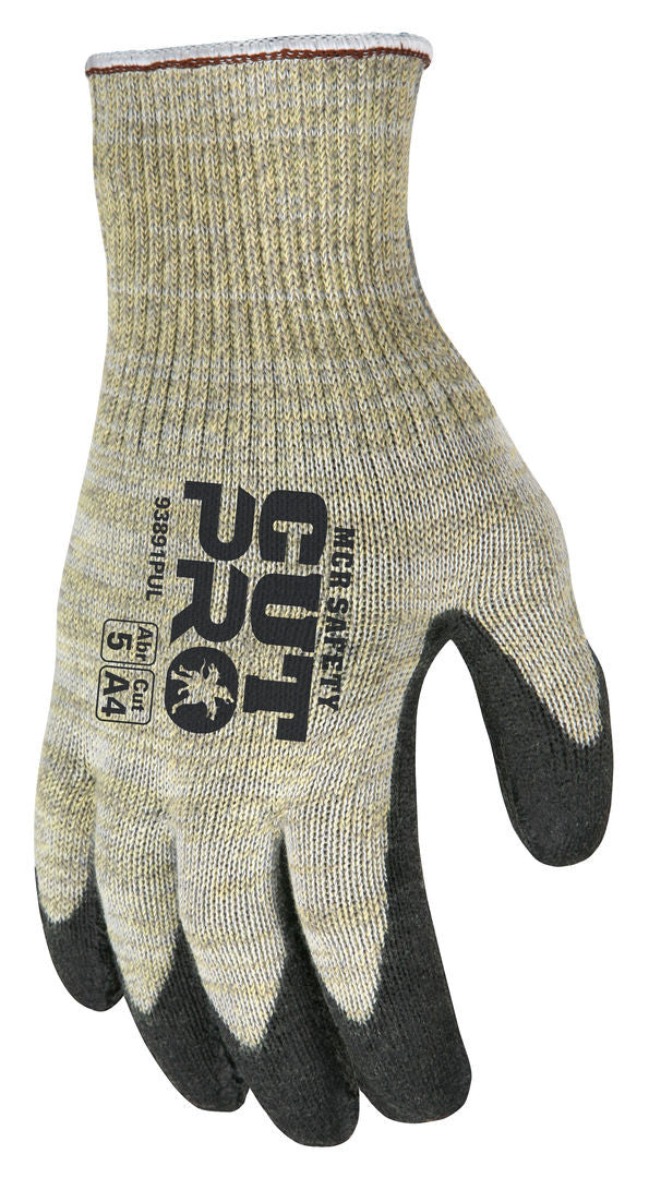 93891PU - MCR Safety CutPro® 10 Gauge Kevlar® aramid and Synthetic Shell Stainless Steel Strands Cut Resistant Work Gloves Polyurethane (PU) Coated Palm and Fingertips Polyurethane (PU) Palm provides excellent abrasion resistance