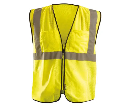 Occunomix Mesh Surveyor Vest W/Zipper Hi-Vis Safety Vests Orange S/M model ECO-GCS-OS/M