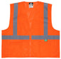 MCR Safety RVCL2MOZ - Hi-Vis Reflective Orange Safety Vest - Manufactured with Recycled Materials - Meets ANSI/ISEA 107 2020 Standard - Type R Class 2 Compliant - Made with Environmentally Friendly Recycled Water Bottles and Polyester