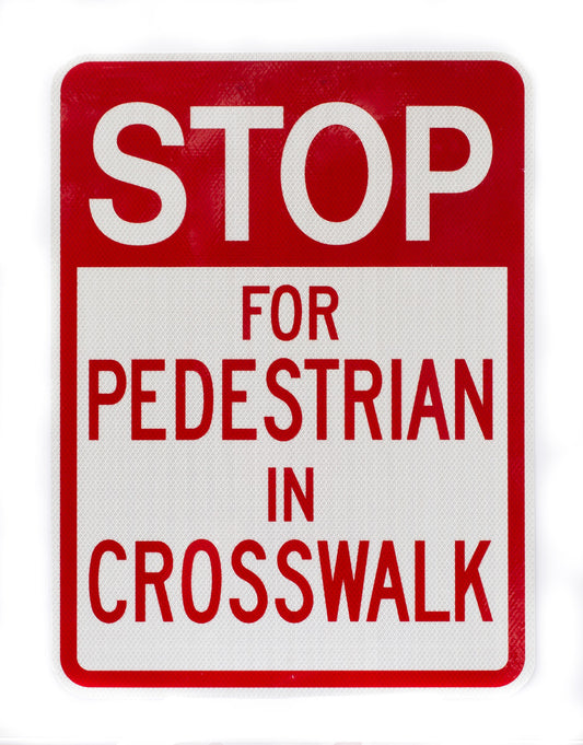 ZING Traffic Sign, Stop For Pedestrians, Hip, 18X24 - official Zing product image 1