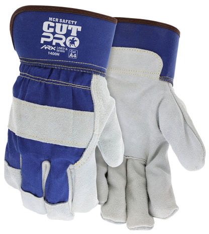 1400H - MCR Safety CutPro® - Cut-Resistant Leather Palm Work Gloves - Select B+ Grade Shoulder Split Leather - Lined with ARX® Cut-Resistant Fibers