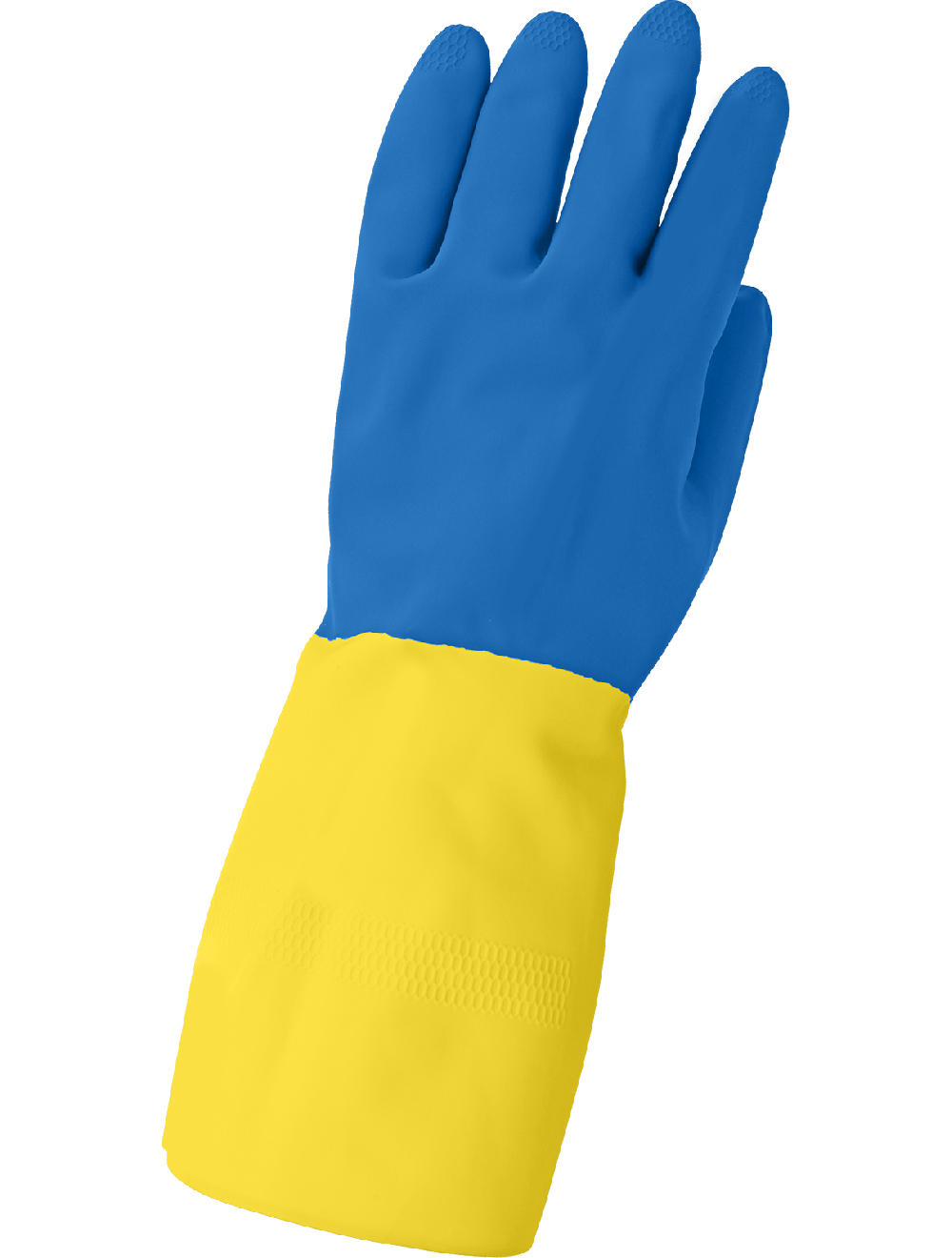 Flock-Lined 244 Chemical Handling Gloves - neoprene - yellow