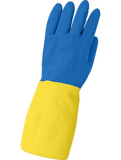 Flock-Lined 244 Chemical Handling Gloves - neoprene - yellow