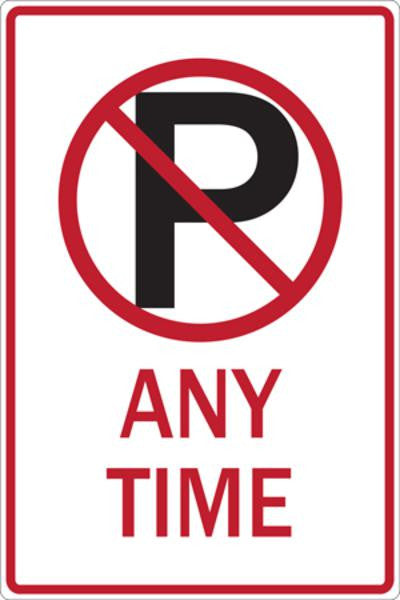 ZING Parking Sign, No Parking Any Time, Egp, 12 X18 - official Zing product image 1