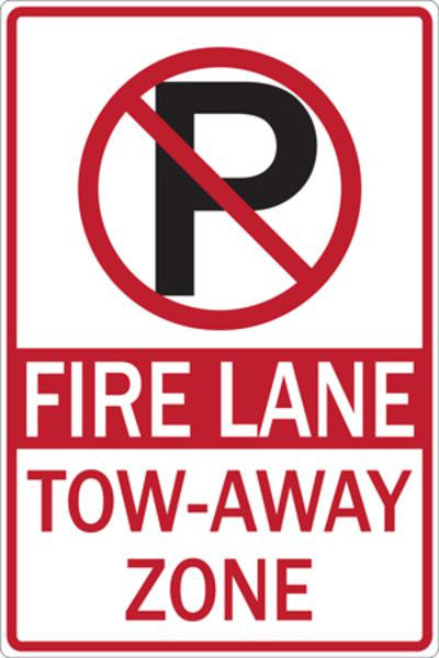 ZING Parking Sign, No Parking Fire Lane Tow, Egp, 12X18 - official Zing product image 1
