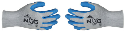 FT300 - MCR Safety NXG® Work Gloves - 10-Gauge Gray Cotton/Polyester Shell - Blue Latex Palm and Fingertips - NXG® Provides Premium Quality, Comfort, and Fit - A Great Choice for Long Workdays