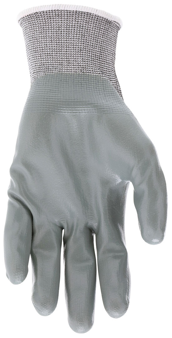 9679 - MCR Safety NXG® Work Gloves - 13 Gauge White Nylon Shell - Gray Nitrile Coated Palm and Fingertips - Premium Quality, Comfort, and Fit for Long Workdays