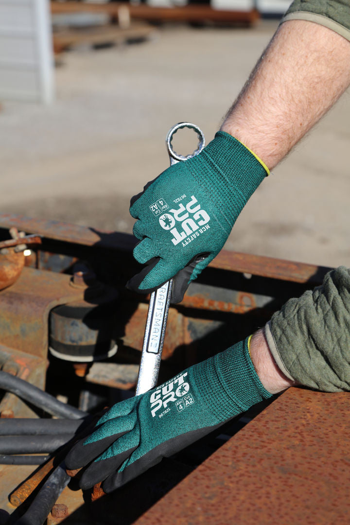 VP96782 - MCR Safety CutPro® 18 Gauge HyperMax® HPPE Shell - Cut, Abrasion, and Puncture Resistant - Nitrile Foam Coated Palm and Fingertips - Reinforced Thumb Crotch - Vending Packaged
