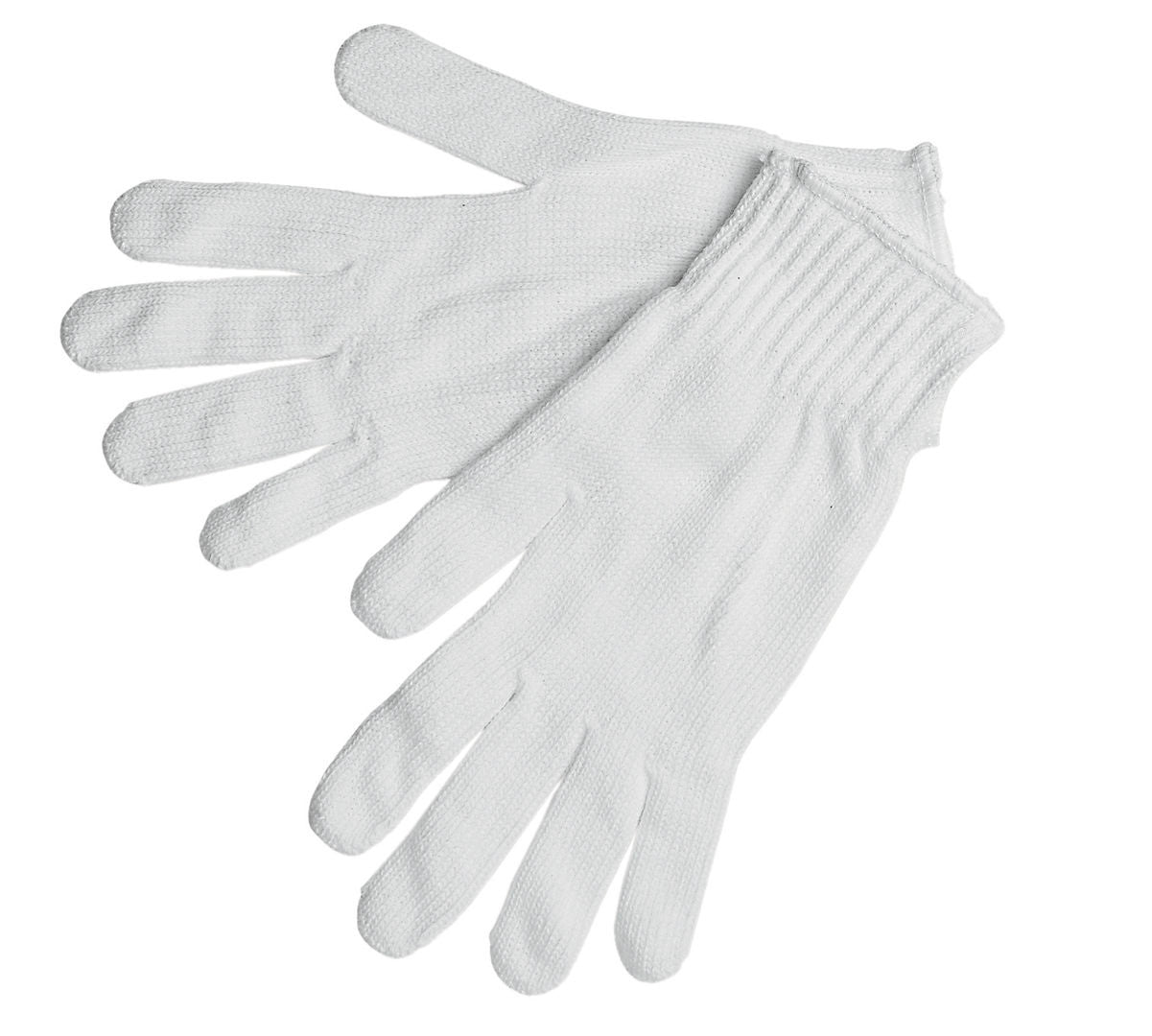 9616M - String Knit Work Gloves - 7-Gauge Regular Weight - 100% White Polyester - Hemmed Cuff - Multi-purpose Gloves