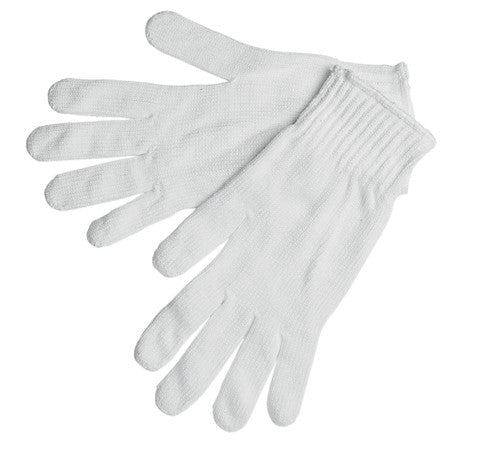 9616M - String Knit Work Gloves - 7-Gauge Regular Weight - 100% White Polyester - Hemmed Cuff - Multi-purpose Gloves