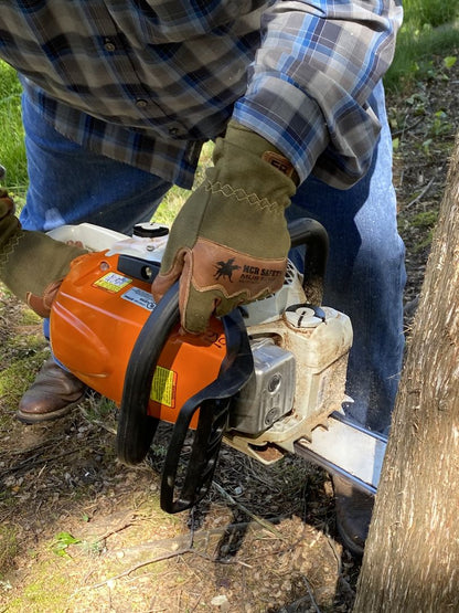 MU3624GFR - Mustang Utility Leather Drivers Work Gloves - Grain Goatskin with Double Palm - DuPont™ Kevlar ® Aramid Lined and Sewn - Nomex ® Back with Wing Thumb - Arc rating of 24.7 cal/cm²