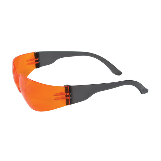 Zenon Z12™: Rimless Safety Glasses with Black Temple, Orange Lens and Anti-Scratch Coating