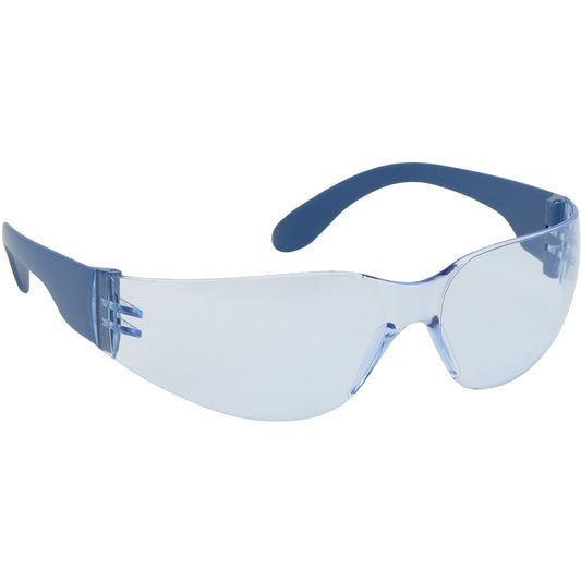 Zenon Z12™: Rimless Safety Glasses with Blue Metal Detectable Temple, Light Blue Lens and Anti-Scratch / Fogless® 3Sixty™ Coating