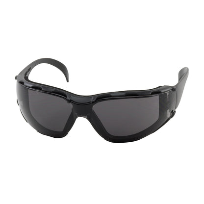 Zenon Z12™ Foam: Rimless Safety Glasses with Black Temple, Gray Lens, Foam Padding and Anti-Scratch / Anti-Fog Coating