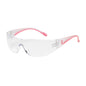 Eva® Rimless Safety Glasses with Clear / Pink Temple, Clear Lens and Anti-Scratch Coating