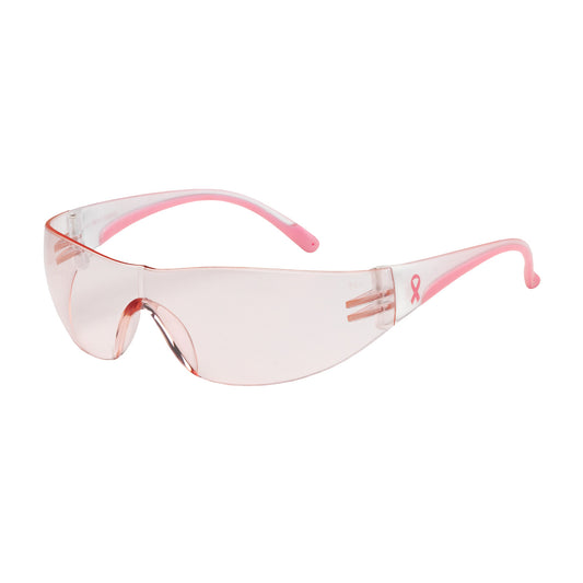 Eva®: Rimless Safety Glasses with Clear / Pink Temple, P