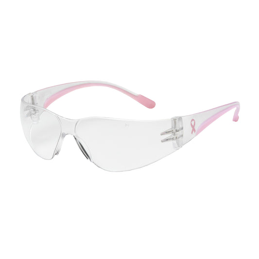 Eva® Petite: Rimless Safety Glasses with Clear / Pink Te