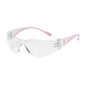 Eva® Petite: Rimless Safety Glasses with Clear / Pink Te