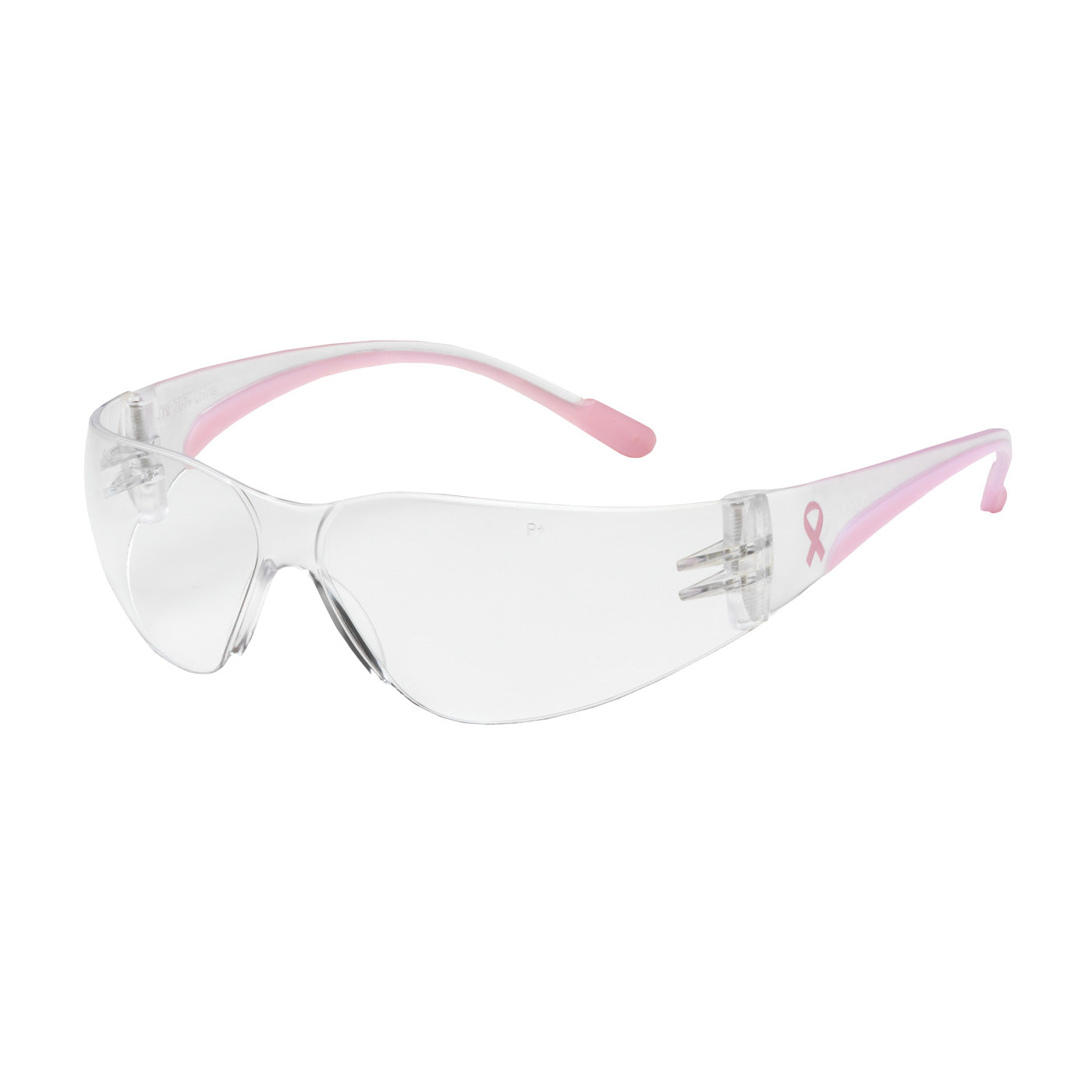 PIP 250-11-0900 Eva Petite Rimless Safety Glasses with Clear / Pink Temple, Clear Lens and Anti-Scratch Coating