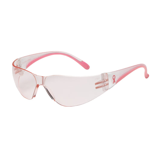Eva® Petite: Rimless Safety Glasses with Clear / Pink Te