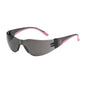 Eva® Petite: Rimless Safety Glasses with Gray / Pink Temple, Gray Lens and Anti-Scratch Coating