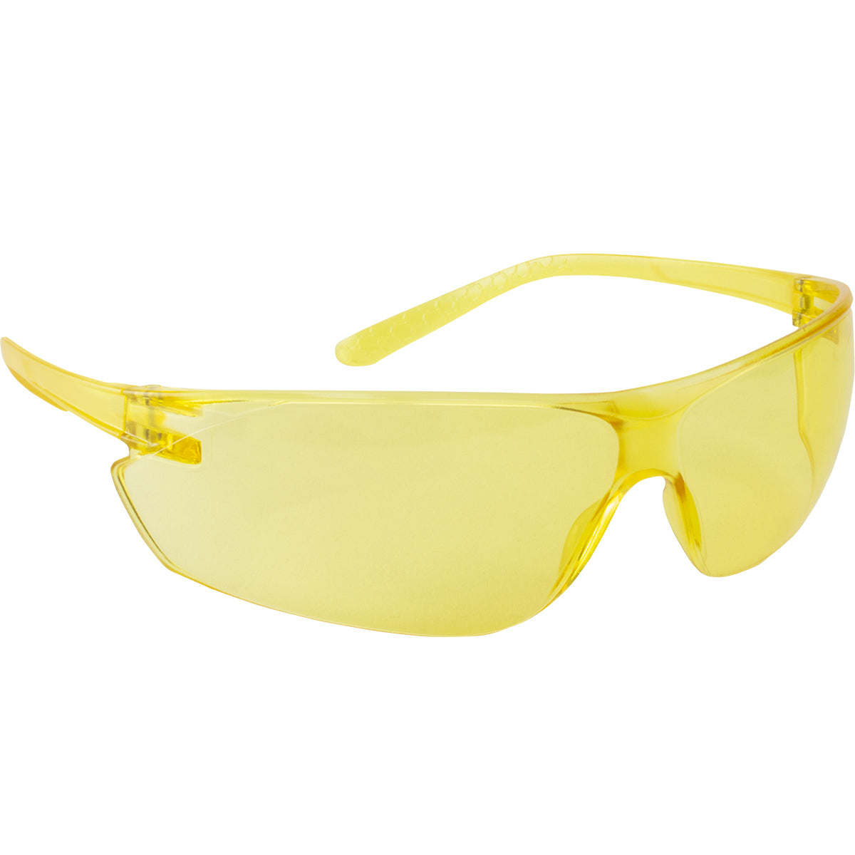 PIP 250-14-0009 Zenon Ultra-Lyte Rimless Safety Glasses with Amber Temple, Amber Lens and Anti-Scratch Coating