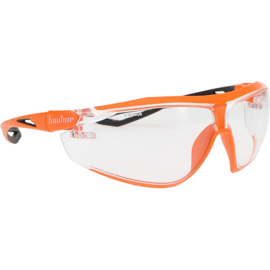 ECO Series™: Bio-Based Full Frame Safety Glasses with Orange Frame, Clear Lens and Anti-Scratch / FogLess® 3Sixty® Coating
