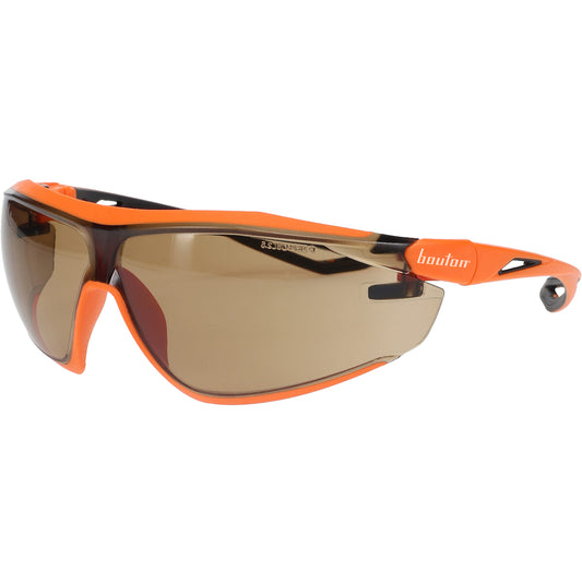 ECO Series™: Bio-Based Full Frame Safety Glasses with Orange Frame, Gray Lens and Anti-Scratch / Anti-Fog Coating