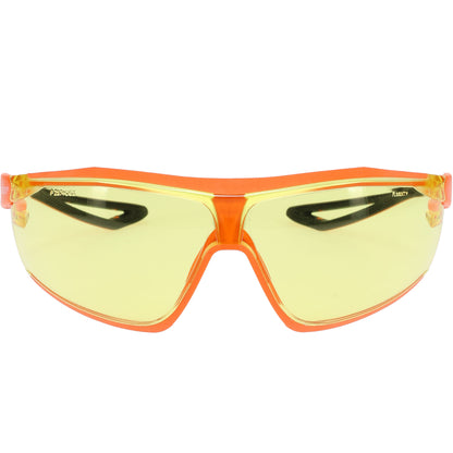 ECO Series™: Bio-Based Full Frame Safety Glasses with Orange Frame, Amber Lens and Anti-Scratch / Anti-Fog Coating