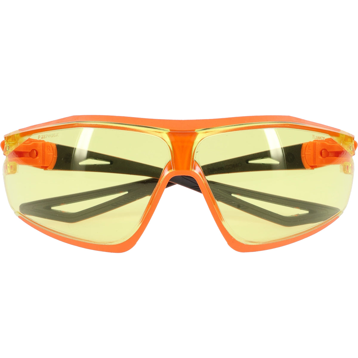 ECO Series™: Bio-Based Full Frame Safety Glasses with Orange Frame, Amber Lens and Anti-Scratch / Anti-Fog Coating