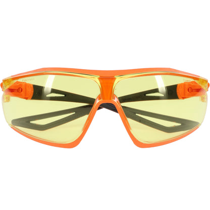 ECO Series™: Bio-Based Full Frame Safety Glasses with Orange Frame, Amber Lens and Anti-Scratch / Anti-Fog Coating