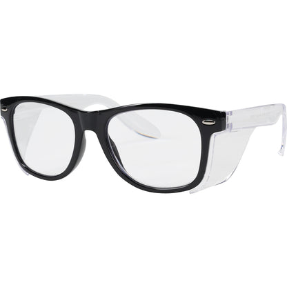 Bouton Optical 250-170-5123 – Full Lens Auto-Focusing Reader Safety Glasses, Black Frame with Side Shields, and Clear AS/AF Coated Lens, +0.6 to +2.75 Diopter