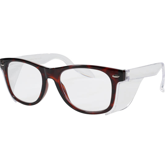 Bouton Optical 250-170-8123 – Full Lens Auto-Focusing Reader Safety Glasses, Tortoise Frame with Side Shields, and Clear AS/AF Coated Lens, +0.6 to +2.75 Diopter