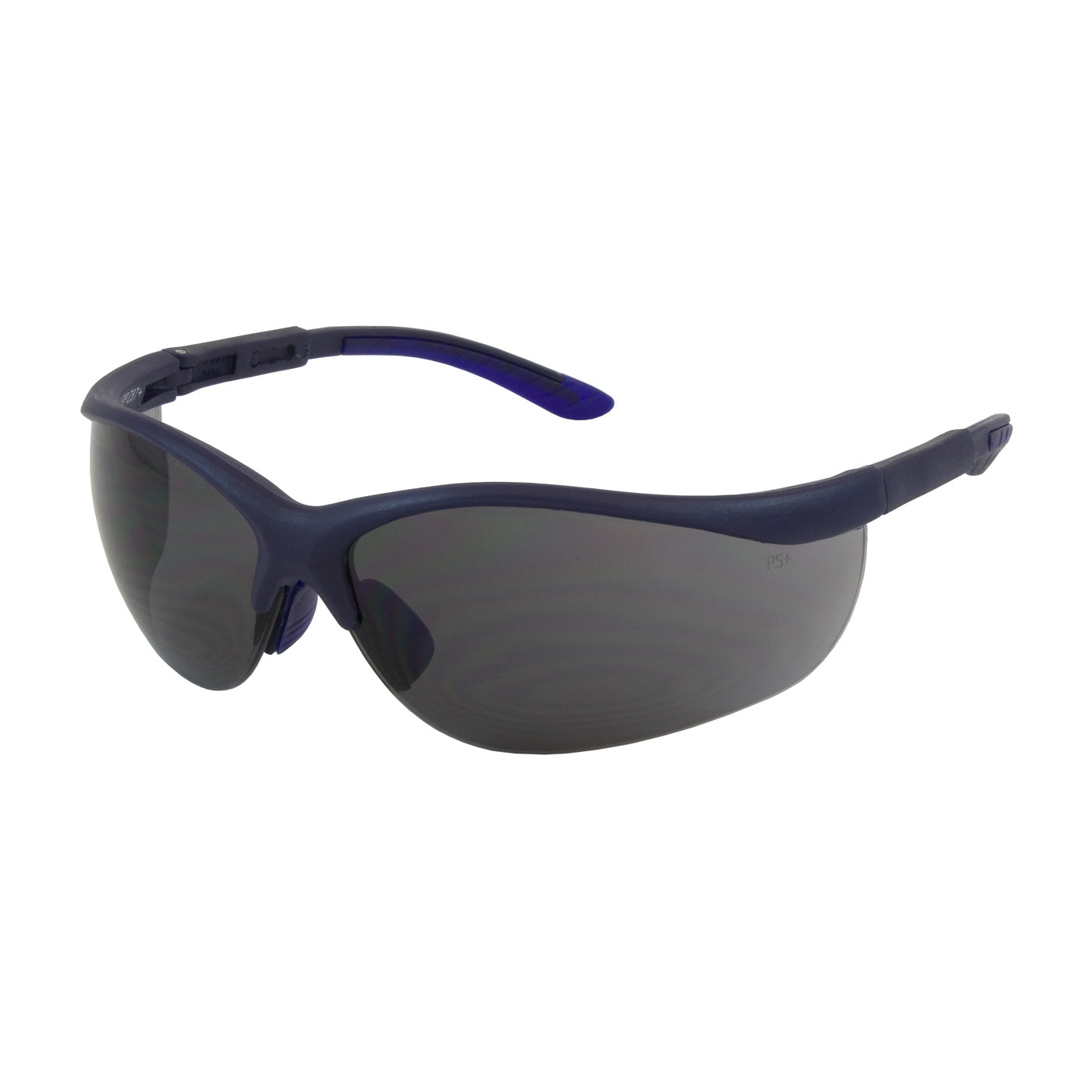 Hi-Voltage AC™: Semi-Rimless Safety Glasses with Blue Frame, Gray Lens and Anti-Scratch Coating
