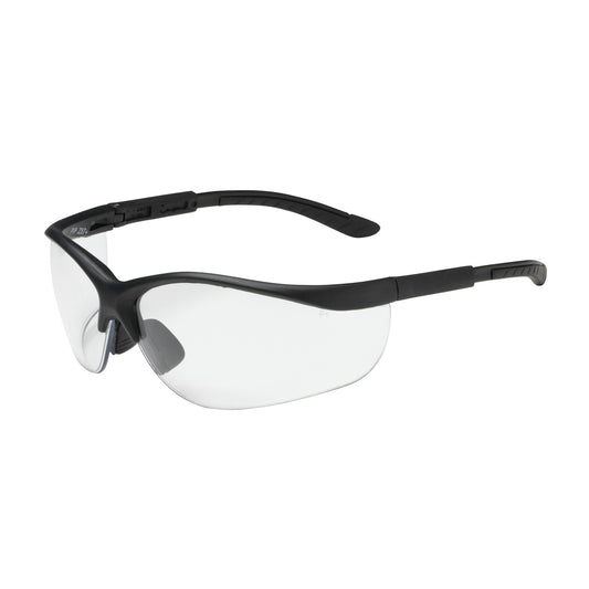 Hi-Voltage AC™: Semi-Rimless Safety Glasses with Black Frame, Clear Lens and Anti-Scratch Coating