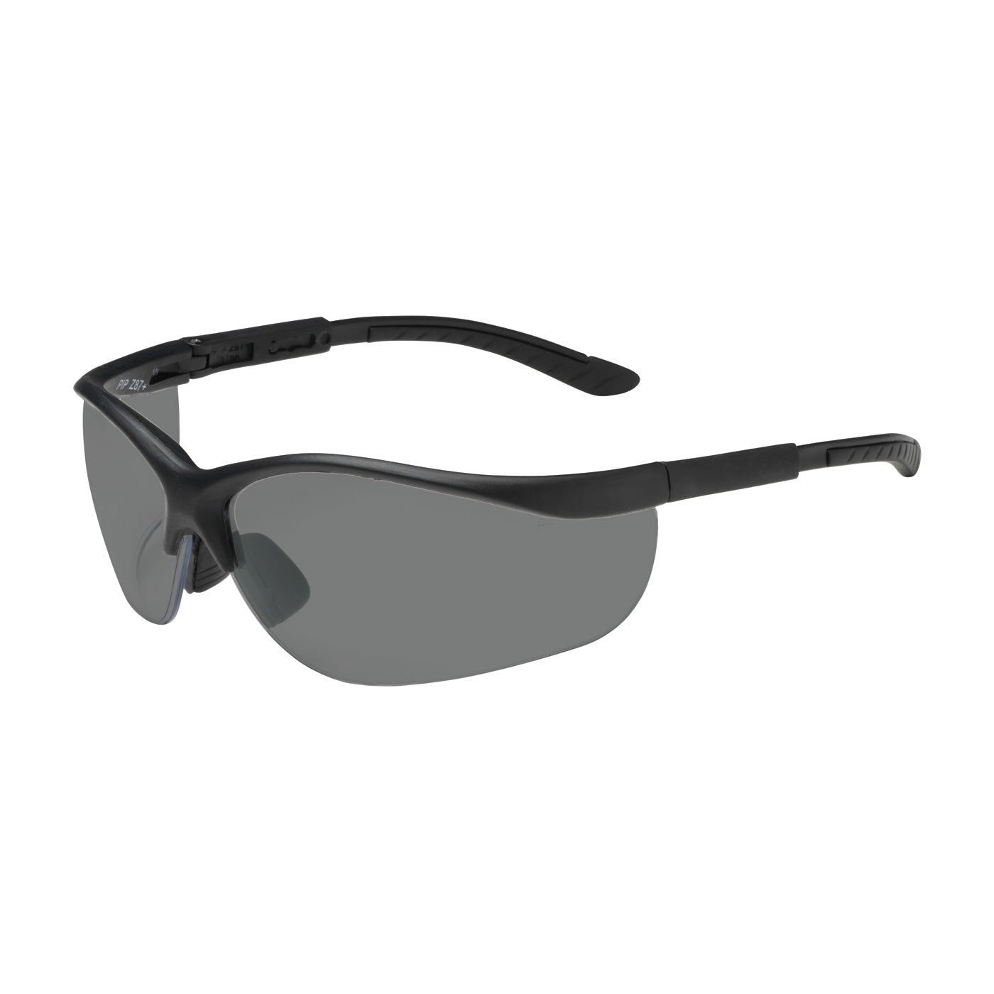 PIP 250-21-0421 Hi-Voltage AC Semi-Rimless Safety Glasses with Black Frame, Gray Lens and Anti-Scratch / Anti-Fog Coating