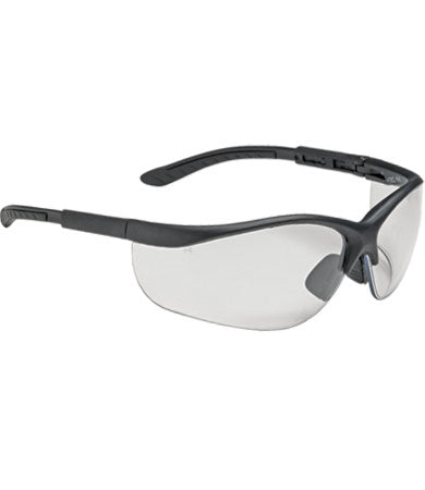 Hi-Voltage AC™: Semi-Rimless Safety Glasses with Black Frame, Clear Lens and Anti-Scratch / Anti-Fog Coating