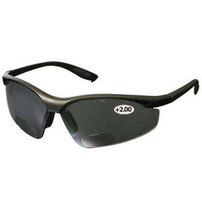 PIP 250-25-0120 Mag Readers Semi-Rimless Safety Readers with Black Frame, Gray Lens and Anti-Scratch Coating - +2.00 Diopter