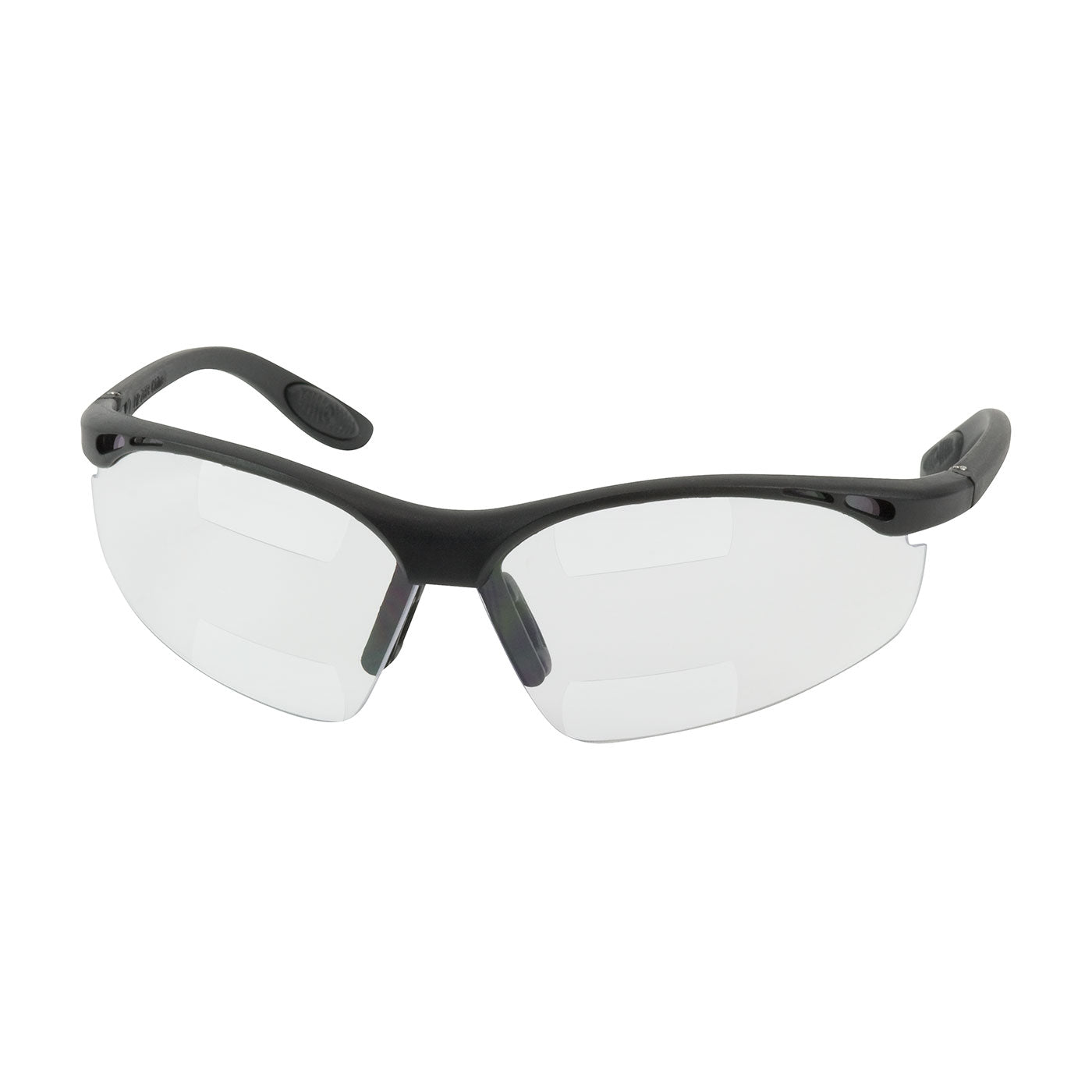 PIP 250-25-2525 Double Mag Readers Semi-Rimless Safety Readers with Black Frame, Clear Lens and Anti-Scratch / Anti-Fog Coating - Dual +2.50 Diopter
