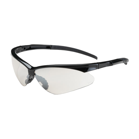 Adversary™: Semi-Rimless Safety Glasses with Black Frame, Clear Lens and Anti-Scratch Coating