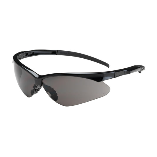 Adversary™: Semi-Rimless Safety Glasses with Black Frame, Gray Lens and Anti-Scratch / Anti-Fog Coating