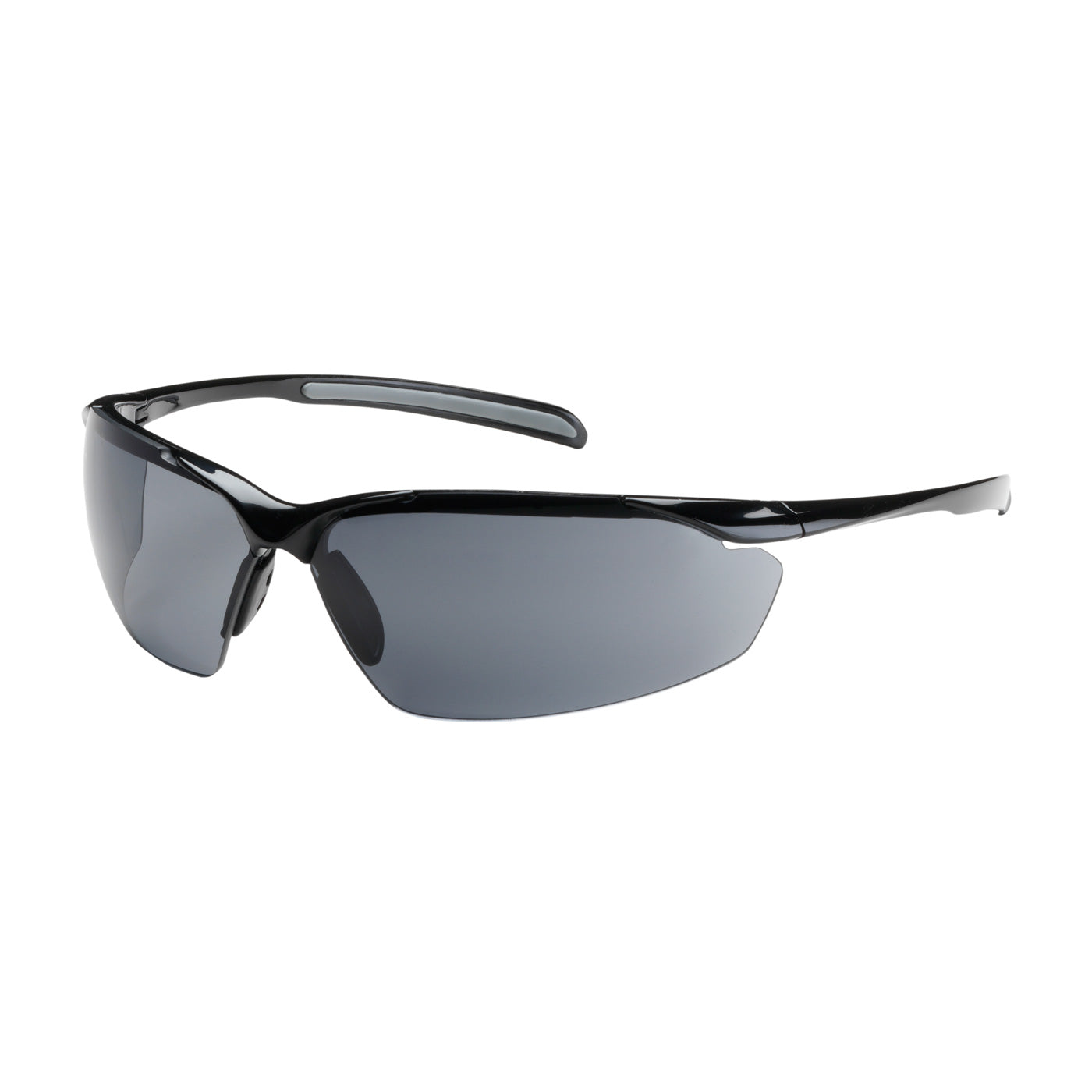 Commander™: Semi-Rimless Safety Glasses with Gloss Black Frame, Gray Lens and Anti-Scratch / Anti-Fog Coating