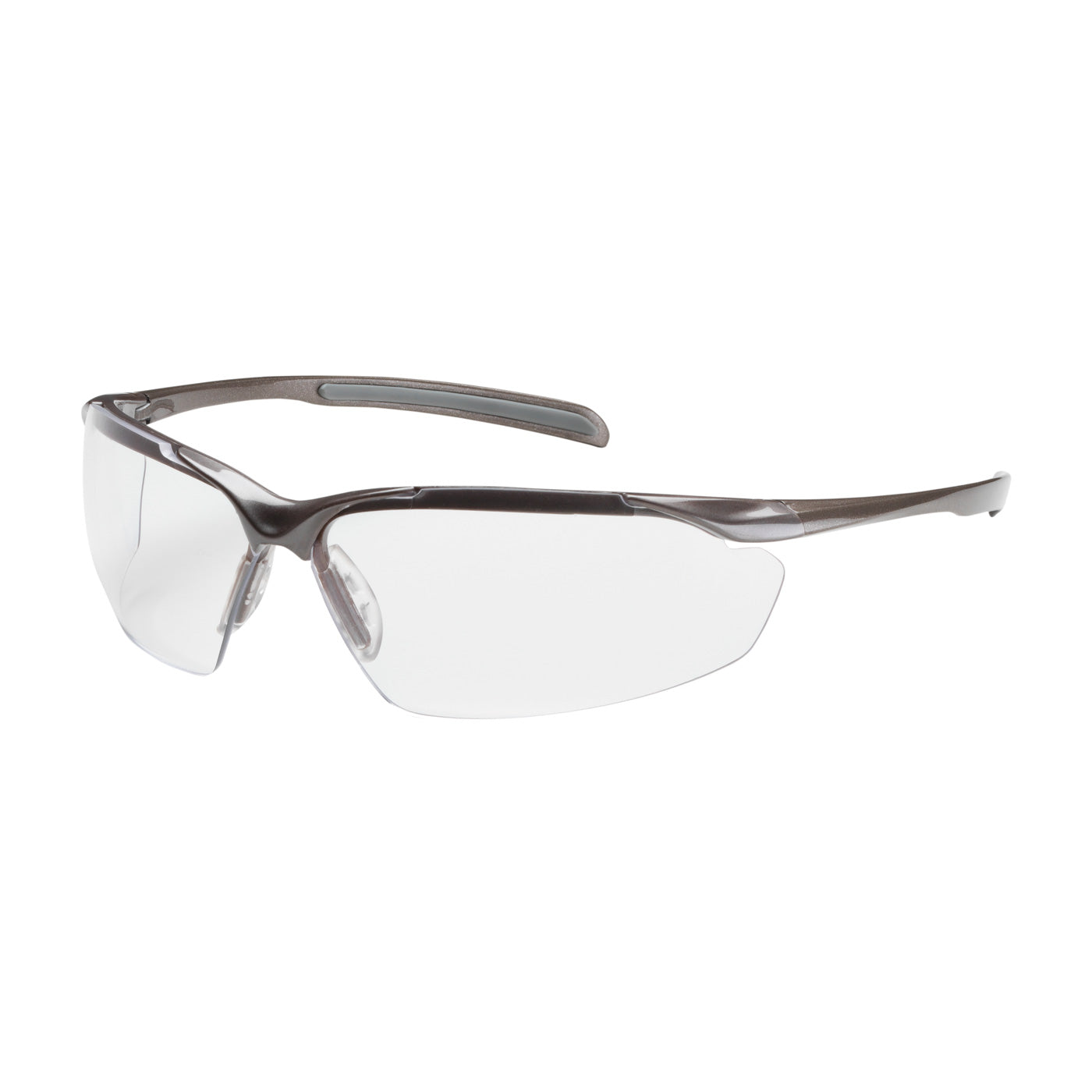 PIP 250-33-1010 Commander Semi-Rimless Safety Glasses with Gloss Bronze Frame, Clear Lens and Anti-Scratch / Anti-Reflective Coating