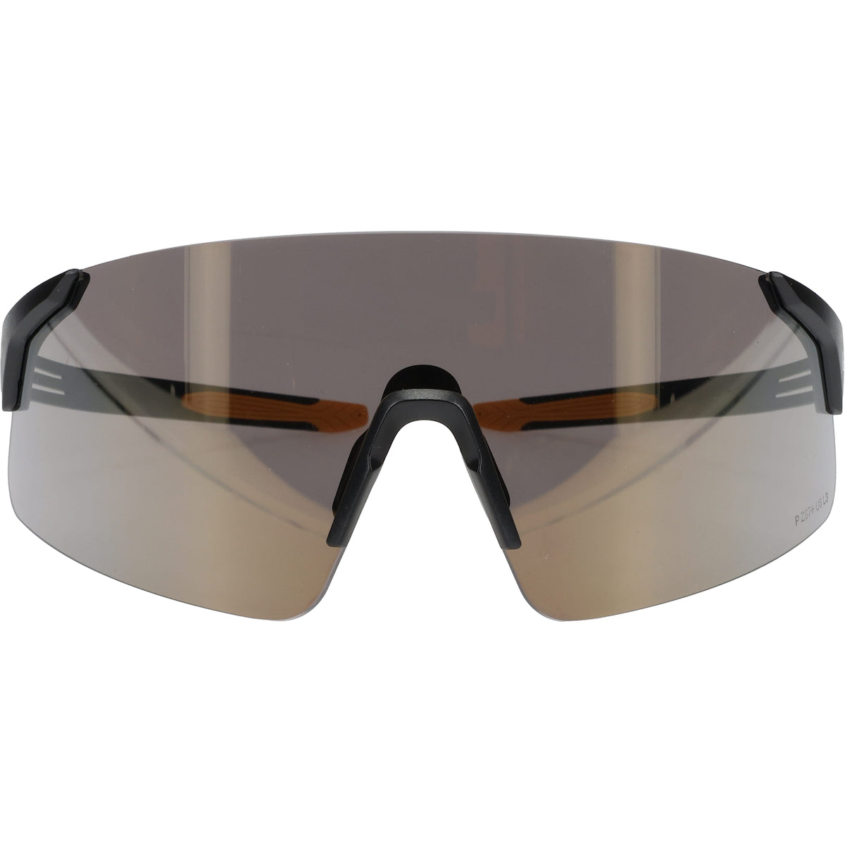Site Boss: Enhanced Coverage Frameless Safety Glasses, with Black Temples, Gold Mirror Plus Lens, and Anti-Scratch Coating