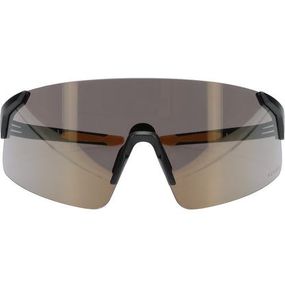 Site Boss: Enhanced Coverage Frameless Safety Glasses, with Black Temples, Gold Mirror Plus Lens, and Anti-Scratch Coating