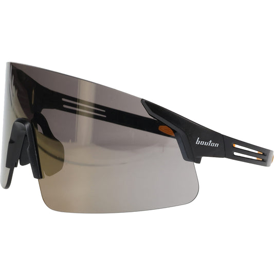 Site Boss: Enhanced Coverage Frameless Safety Glasses, with Black Temples, Gold Mirror Plus Lens, and Anti-Scratch Coating